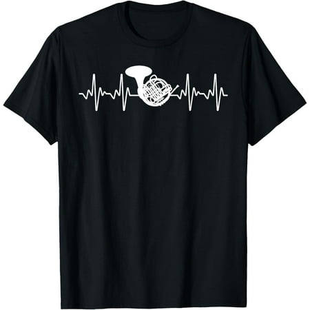 Cool French Horn Art For Men Women Marching Band Horn Player T-Shirt men and women can wear, black, white, gifts