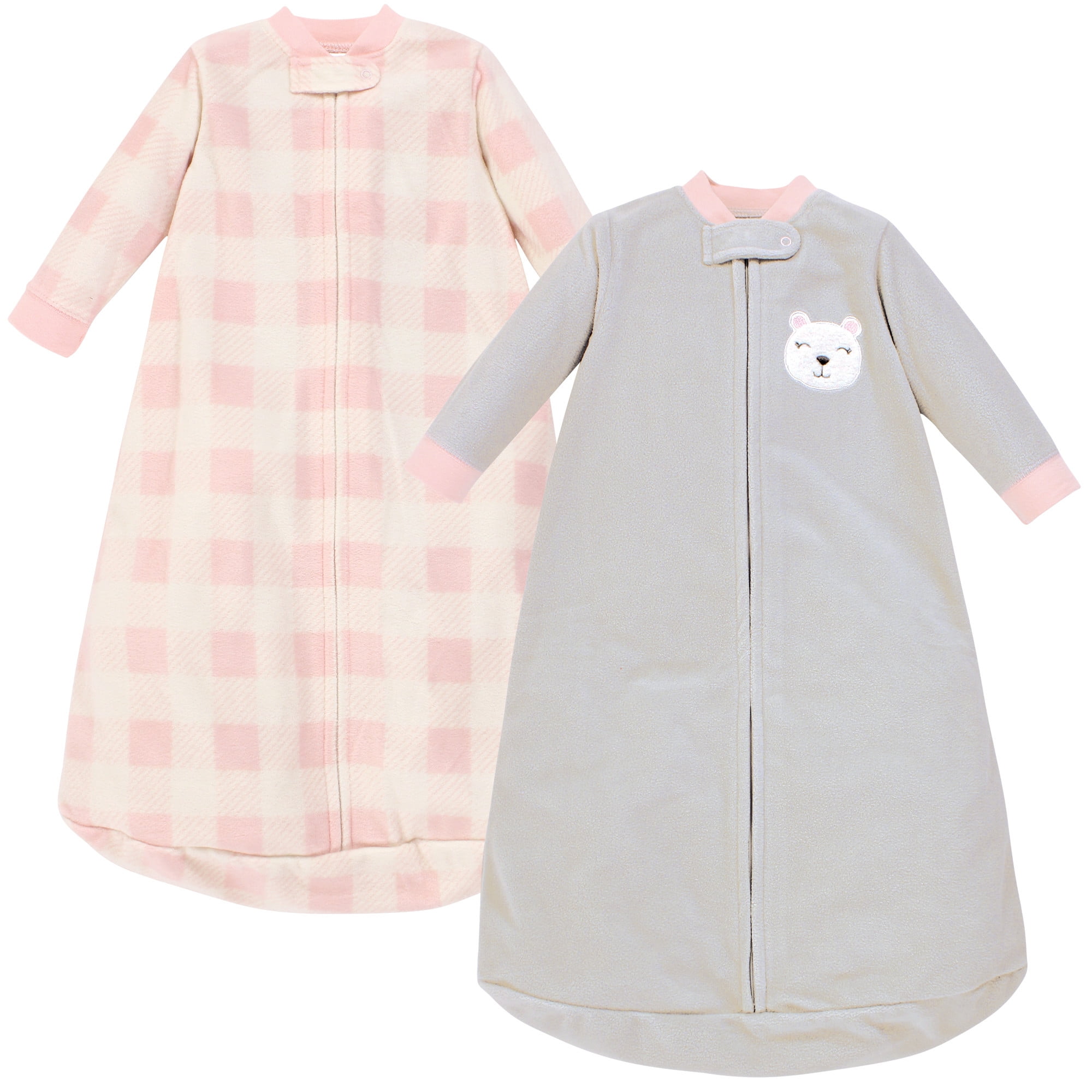Hudson Baby Girl Fleece Long Sleeve Sleeping Bag, 2Pack