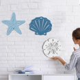 thumbnail image 2 of Decoración de madera, artesanía fina, ampliamente utilizada, exquisita concha marina, estrella de mar, colgante de pared para el hogar, 2 of 5