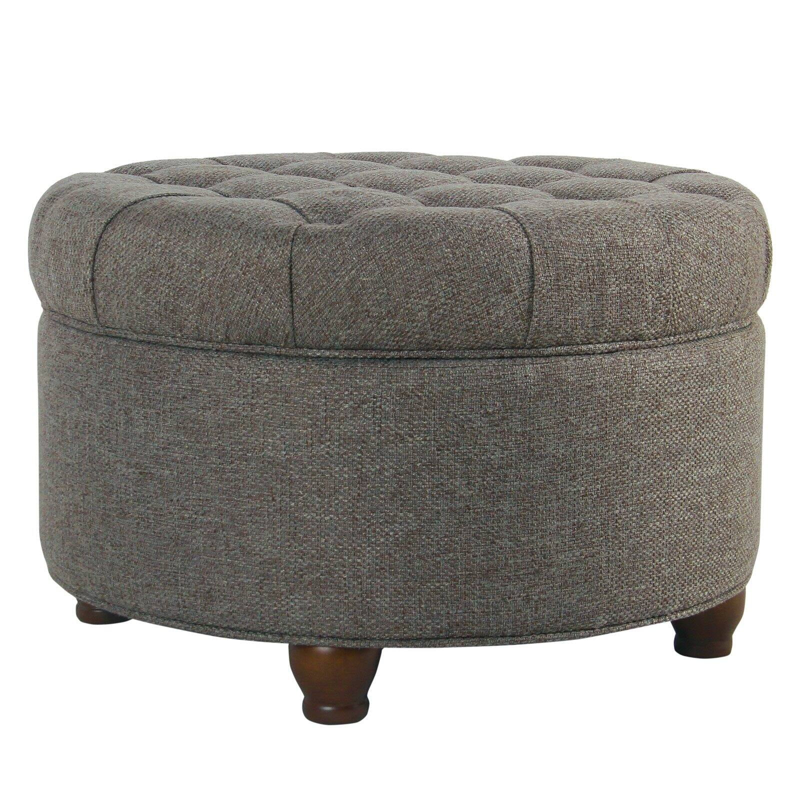 HomePop Large Tufted Round Storage Ottoman, Multiple Colors Walmart