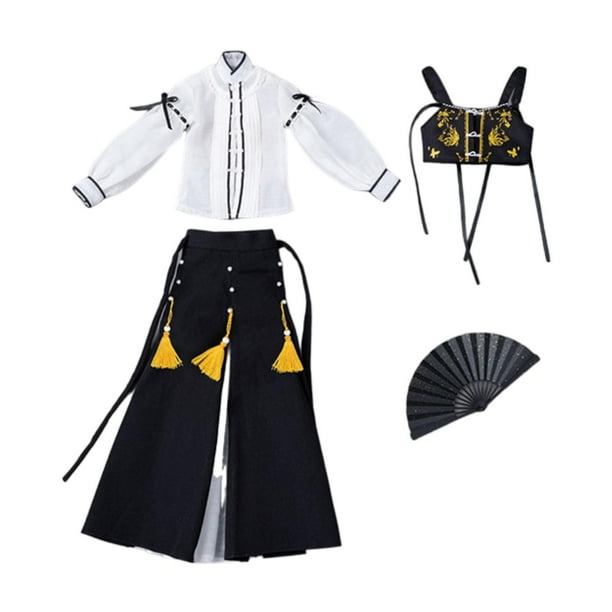 Camisa y falda a escala 1/6, ropa tradicional china, disfraz, disfraz de cosplay para figuras femeninas de 12 pulgadas