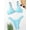 Baby Blue, variant on Fish Scales Print Knot Front Swim Top & Thong Bottom Bikini Set Summer Beach