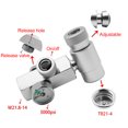 thumbnail image 1 of Conector adaptador de CO2 de 2 vías W21.8-14 con calibre 3000psi Soda Silver ASA para SodaStream, 1 of 8