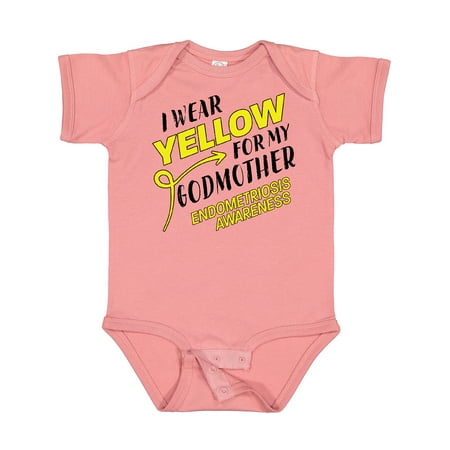 

Inktastic I Wear Yellow for My Godmother- Endometriosis Awareness Gift Baby Boy or Baby Girl Bodysuit