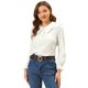 thumbnail image 1 of Blusa con botones de manga larga con cuello de Peter Pan para mujer blanco L, 1 of 6