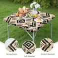 thumbnail image 4 of Bohemian Floral Print Square Tablecloth 36x36 Inch All-Weather Outdoor Indoor Elastic Table Cover with Fitted Hem for Card Tables, 4 of 6