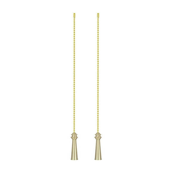 Aspen Creative 20505-12, 12" Copper Finish Metal Knob with Polished Brass Pull Chain, 2 Pack