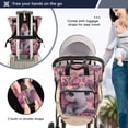 thumbnail image 4 of Iauyy Diaper Bag Backpack, 15L Large Capacity Diaper Bag Tote, Nylon Fabric for Outdoor Travel Shopping, Pink-floral Elephant, 4 of 7