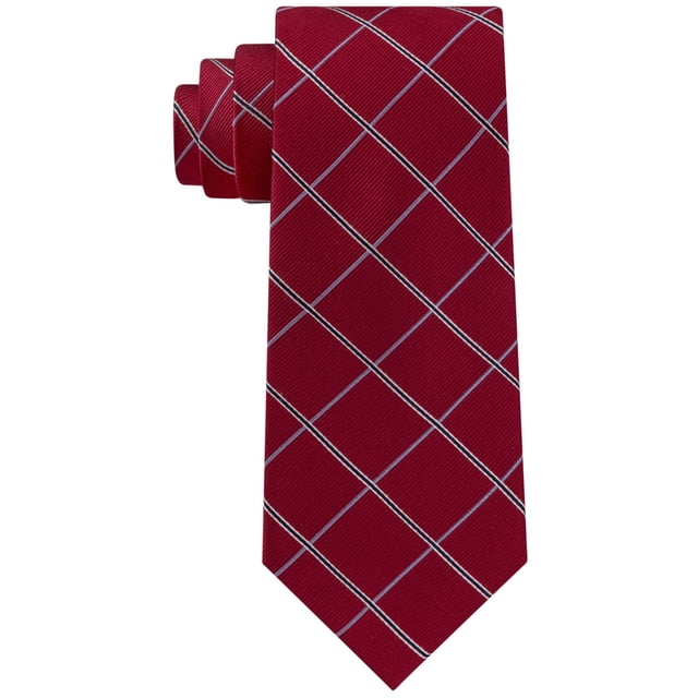 Club Room Mens Oxford Self-tied Necktie, Red, One Size