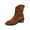 Brown, variant on XIMIN Women's Modern Western Short Cowboy Leather Boot Fashion Boot with Pull-Up Solid Color Pointed Toe Pleated Suede Chunky Heel Sleeve Mid Heel Cowgirl Boots
