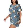 thumbnail image 2 of Bixox Women's Surf Shark Printed Pajama Set 2 Piece Lounge Set Top and Shorts Soft Pajamas, Shorts with Pockets, 2 of 7