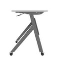thumbnail image 4 of Emma + Oliver Heavy-Duty Flip Top Training Table with Nesting Design, Privacy Panel, Y-Legs, 1" Gray Tabletop, Gray Metal Frame - 72" x 24", 4 of 13