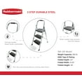 thumbnail image 4 of Rubbermaid RM-3W 3-Step Steel Step Ladder with Hand Grip, 200 lb Capacity, Silver, 4 of 4