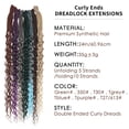 thumbnail image 4 of 24 Inch Dreadlocks Extensions 5 Strands Handmade Soft Dreads Locks Crochet Braids Synthetic Double Ended Curly Hair Extensions, 4 of 7