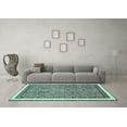 thumbnail image 3 of Ahgly Company Indoor Square Abstract Light Blue Modern Area Rugs, 3' Square, 3 of 4