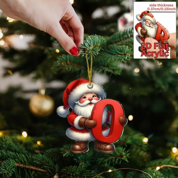 Adornos navideños, regalos navideños, adornos navideños planos con letras 2D para colgar en el árbol y el coche. Artículos festivos.