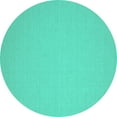 thumbnail image 1 of Ahgly Company Machine Washable Indoor Round Solid Turquoise Blue Modern Area Rugs, 3' Round, 1 of 1