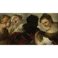thumbnail image 2 of Luca Giordano 14x10 Black Ornate Wood Framed Double Matted Museum Art Print Titled: Four Women Making Music (1658 - 1660), 2 of 5