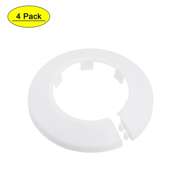 Uxcell 43-44mm PP Plastic Water Pipe Cover Decoration 4 Pack White