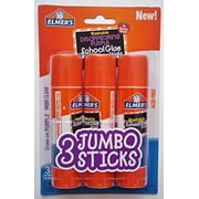 Elmer's Jumbo Glue Stick (3 Pack) 1.4 Ounce (40 Gram) Each - Washable Disappearing Purple