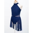 thumbnail image 5 of YEAHDOR Girls Juniors Sequins Ballet Dress Sleeveless Mesh Skirted Leotard for Gymnastics Jazz Dance Navy Blue 10, 5 of 7