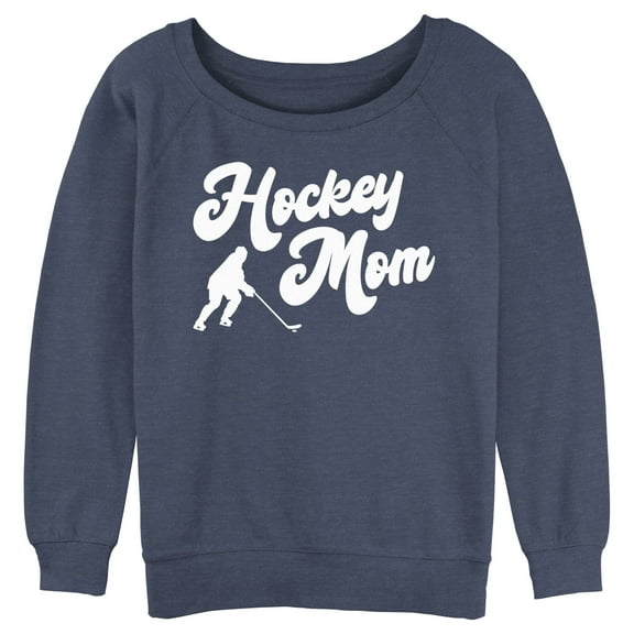 Junior's Lost Gods Hockey Mom  Sweatshirt Blue Heather X Large