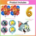 thumbnail image 2 of Tom and Jerry Balloons Party Supplies 6th Big Number Decorations Decor Kit Birthday, 2 of 5