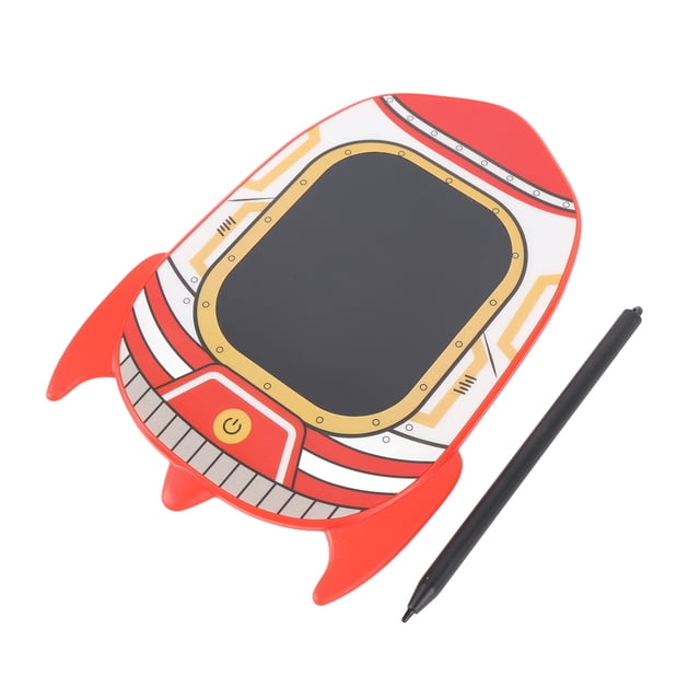 LCD Writing Tablet, Electronic Writing Board 6.5 Inch Cartoon Rocket Shaped Reusable for Travel