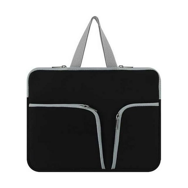 HLONK Housse d'Ordinateur Imperméable Étui Portable Poche de Transport Protecteur Compartiments Réutilisables Rangement d'Affaires Noir 13 Pouces