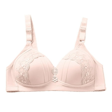 

Women s Plus Size Push Up Bra Floral Lace Full-Coverage Wireless Minimizer Bra Soft Comfort Lightly Padded Everyday Underwear