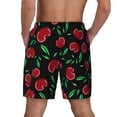 thumbnail image 3 of Sigee Cherry Print Mens Swim Trunks with Compression Liner Quick Dry Swim Stretch Beach Shorts with Pockets,S-3XL, 3 of 7