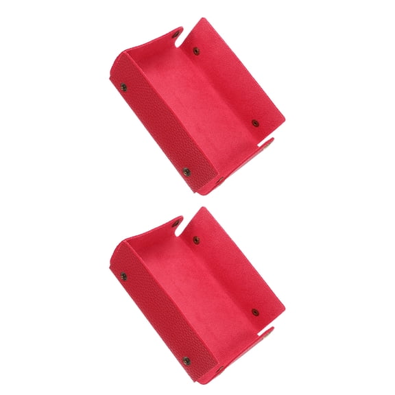 LOLIPPYY 2-Pack Red PU Tissue Box Covers, Portable Travel Tissue Holders, Compact and Pocket-Friendly Design