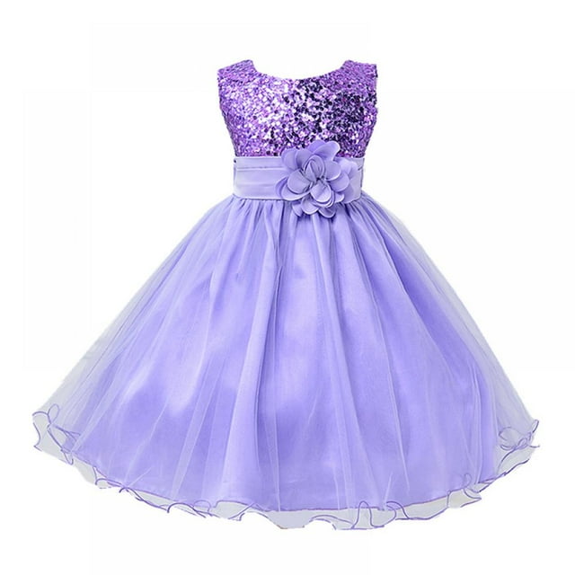 Greyghost Little Girls' Sequin Mesh Flower Ball Gown Party Dress Tulle Prom