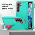 thumbnail image 4 of Allytech Rugged Case Compatible with Samsung Galaxy S22 Plus with Hidden Kickstand, [Military Grade Drop Protection] Soft TPU Hard PC Bumper Non-Slip Shockproof Full Protective Case, Mint+Rose, 4 of 8