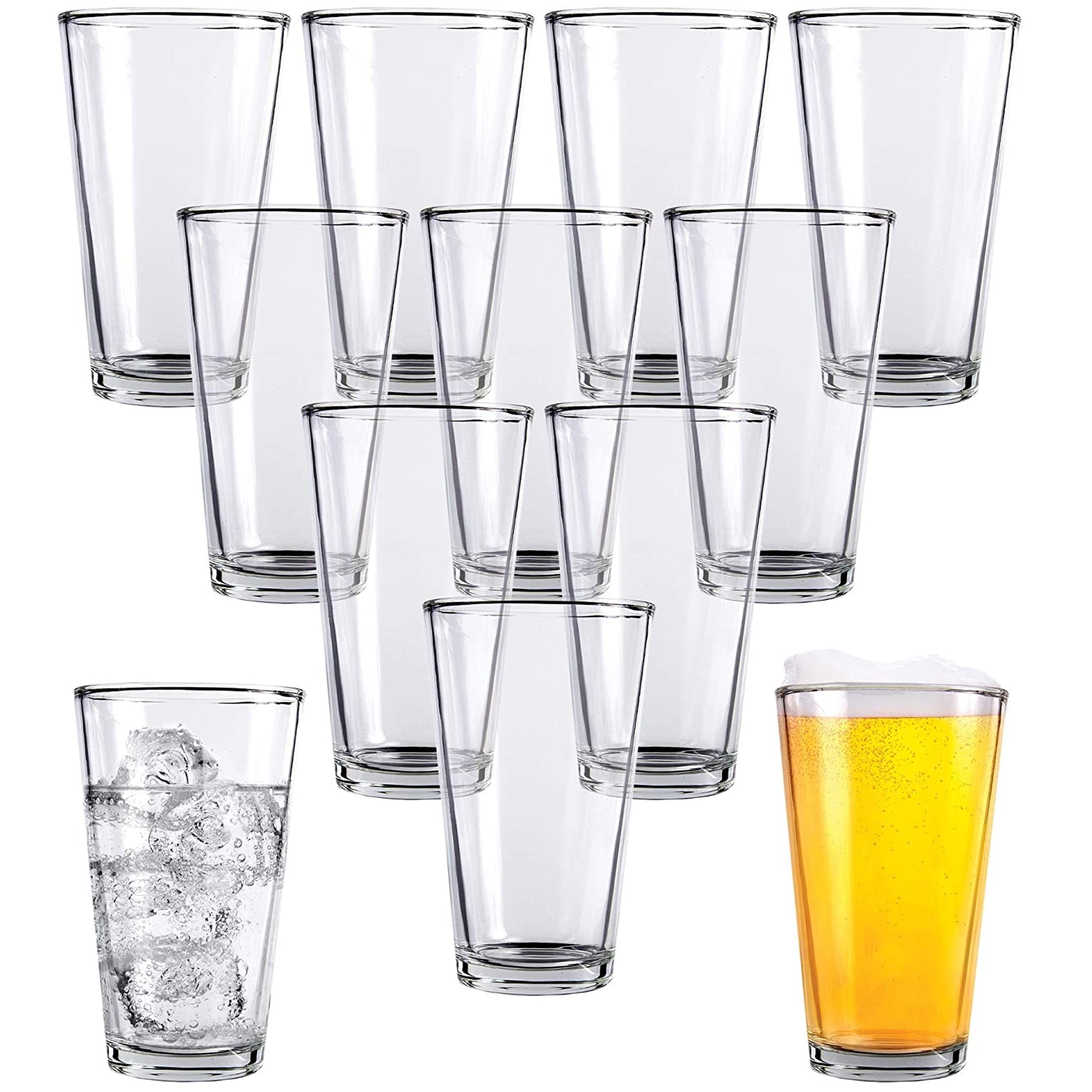 Kitchen Lux Pint Beer Glasses Set of 12 – 16 oz Tall