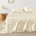 thumbnail image 1 of Juego de Sábanas Bedsure Satin Full Size 4 Piezas Color Crema, 1 of 8