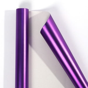NAMZI 17 Inches X 9.84 Feet Purple Matte Metallic Wrapping Paper, Solid Color for Birthdays, Weddings & DIY Bouquets