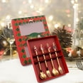 thumbnail image 6 of Xmas Cutlery Kits Christmas Forks and Spoons Set Reusable Dessert Spoon Xmas Flatware with Gift Box for Wedding Kitchen Parties 4pcs, 6 of 8
