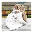 thumbnail image 2 of Comfortable Blanket, Handwoven Extra Thick Wool Blanket, White, 50 * 50, 2 of 5