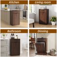 thumbnail image 6 of S-HOME10-Gallon Woodgrain Tilt-Out Trash Can Cabinet with Oak Finish and Wave-Textured Drawer for Kitchen and Bath Organization，Walnut, 6 of 16