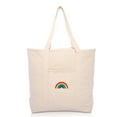 thumbnail image 2 of DALIX Cute Rainbow Tote Bag Reusable Grocery Teacher Bags Eco Pride Natural, 2 of 7