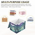 thumbnail image 6 of Yayeee Collapsible Cube Storage Bin with Lid Fabric Closet Decorative Basket with Handles, Moonlight Forest, 6 of 7