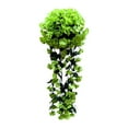 thumbnail image 1 of Feltree Outdoor-Ready Artificial Violet Hanging Basket with PE Rattan Vines, All-Weather Fade-Resistant Planter for Balcony & Garden Decor, 1 of 6