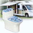 thumbnail image 6 of HELLHERO 2 Pieces Fits All Toilet Shapes Toilet Top Cover Set with Elastic Edge for Adjustable, 6 of 8