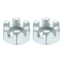 3/4-16 UNF Hexagon Slotted Nut, Grade 6.8 Carbon Steel Hex Nuts, Silver, 2Pack