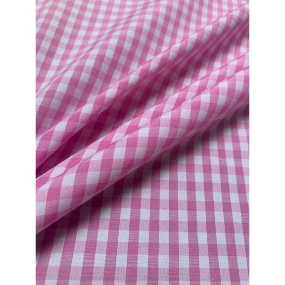 Burlap Fabric 1/4 Inch Gingham Fabric Pink Per Yard 60 Inch Wide