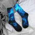 thumbnail image 5 of KLL Ice Blue Fire Wolf Print Cool Socks Men's Women's Crew Socks Funny Crazy Novelty Stockings, 5 of 6