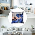 thumbnail image 5 of BANET Wine Glass Throw Pillow Covers, Eiffel Tower Pillow Covers Set of 2, Blue Cushion Cases, Flower Blossom Romantic Decorative Pillow Covers 24x24in, 5 of 7