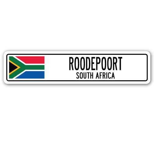 ROODEPOORT SOUTH AFRICA Street Sign South African flag city country gift