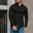 thumbnail image 2 of GrmtClth Button Up Shirt Men Long Sleeve Slim Fit Dress Shirt Business Soft Solid Casual Shirts Black XL, 2 of 4